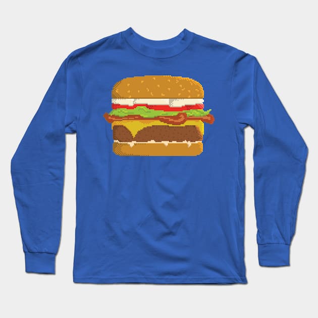 Pixel Burger Long Sleeve T-Shirt by TroytlePower